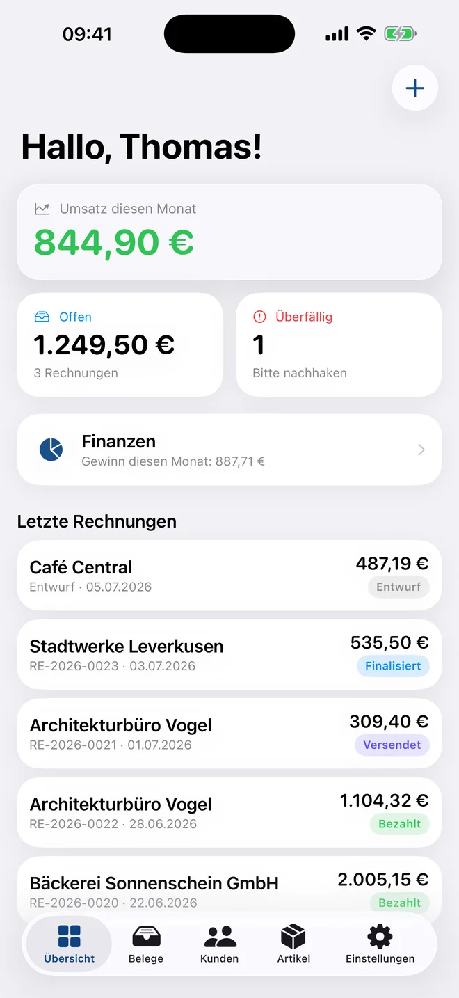 Rechnio — Dashboard